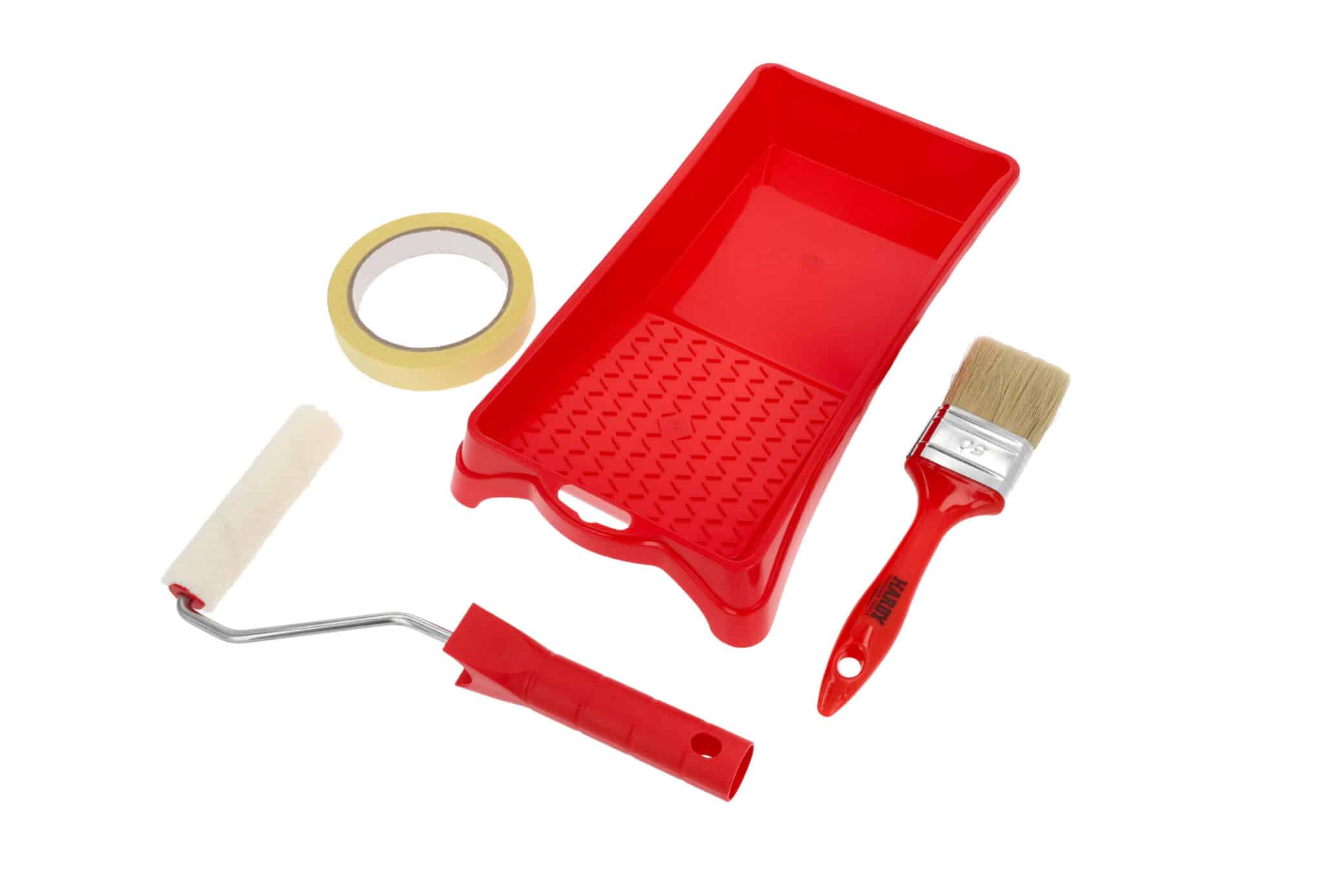 COMPLETE SET FOR PAINTING STENCIL, BRUSH, TRAY, ADHESIVE TAPE