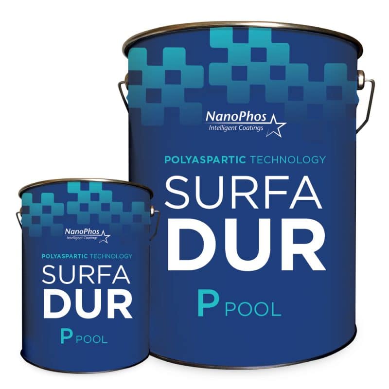 Polyaspartic swimming pool Epoxy paint, Flexible waterproof coating with high solids and self-leveling, SurfaDur P Pool, NanoPhos