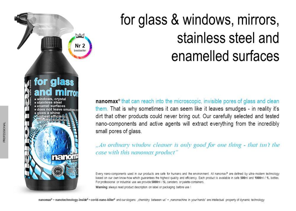Detergent profesional geamuri si inox Nanomax - Nanomax