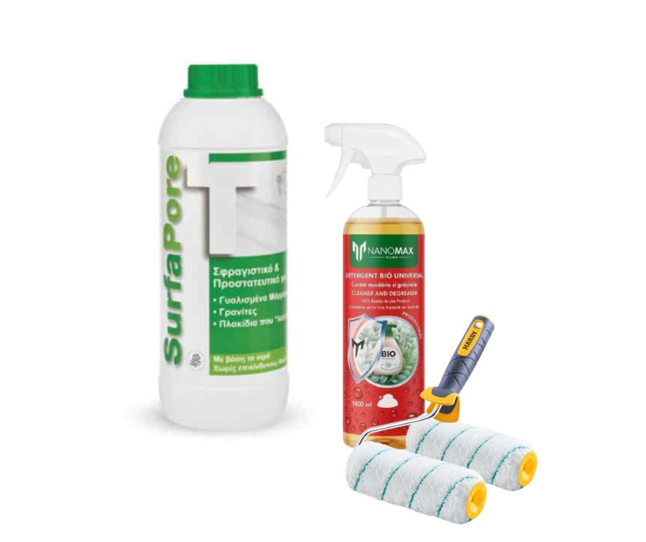 KIT Sigilant Detergent Curățare Gresie Porțelanată Marmura Faianta - Nanomax