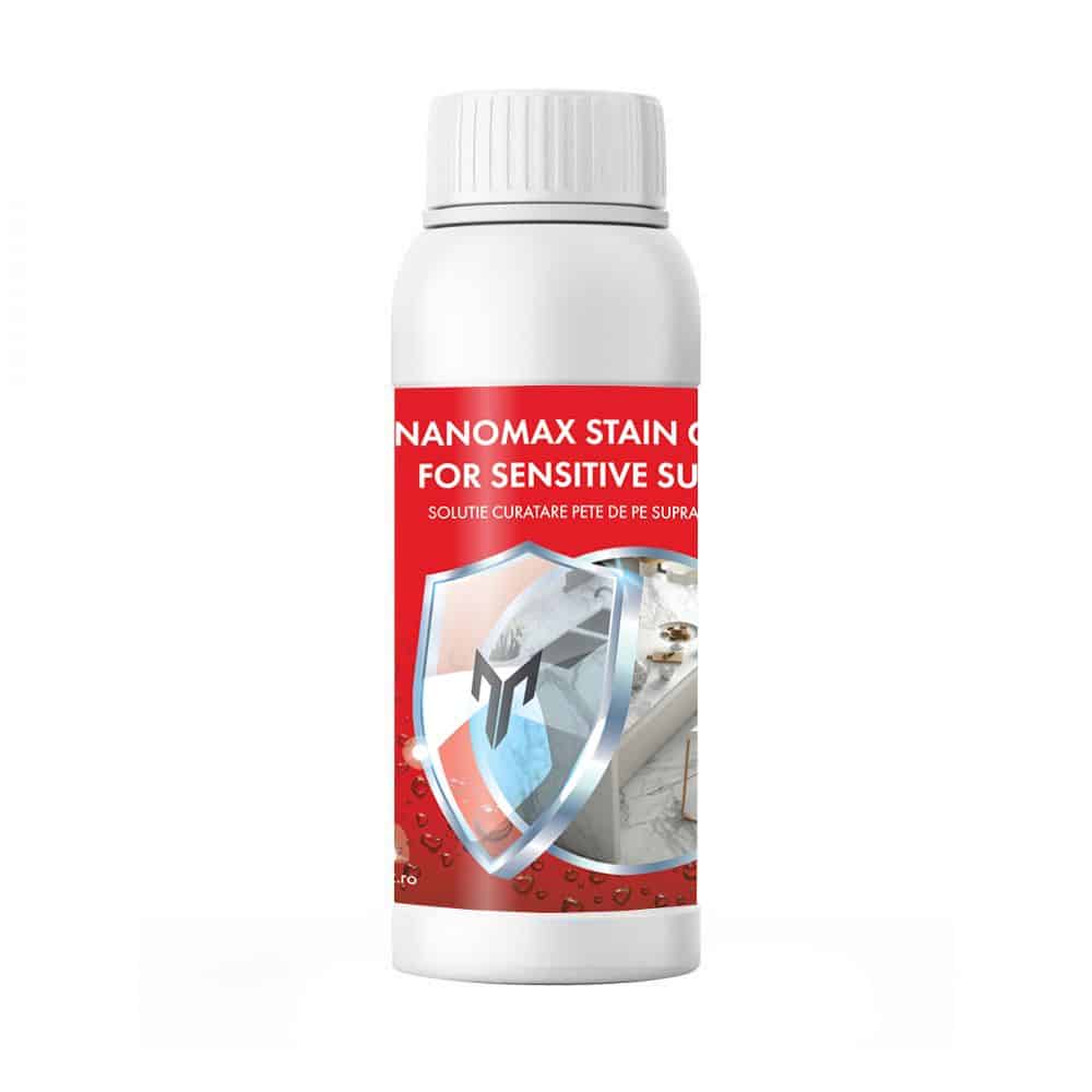 Nano solution for cleaning stains and sensitive surfaces from marble, stone, sandstone, tile or porcelain, Stain Cleaner, Nanomax 1L