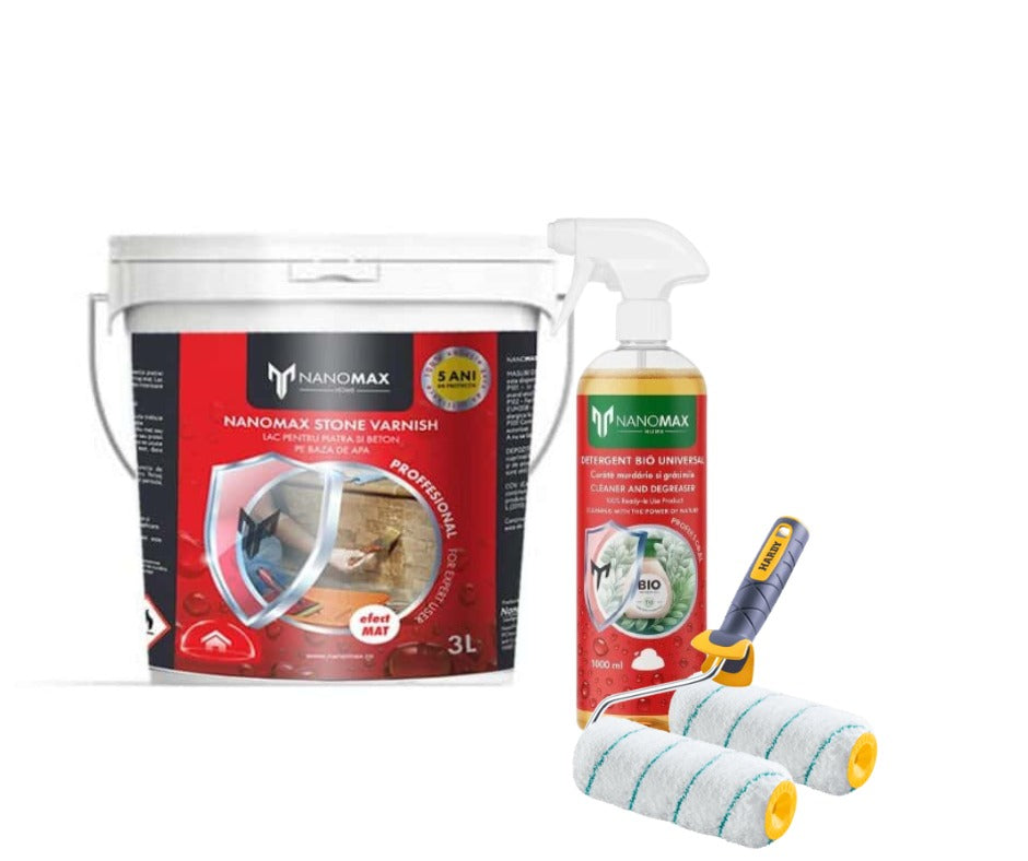 KIT Sigilant + Detergent Curățare Gresie Mată/Poroasă, Piatra efect MAT/LUCIOS + Trafalet, NanoMax