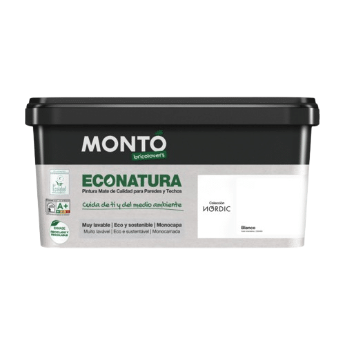 ECOLOGICAL PREMIUM paint for walls and ceilings, cement mortar, concrete and interior brick, Monto, 4L