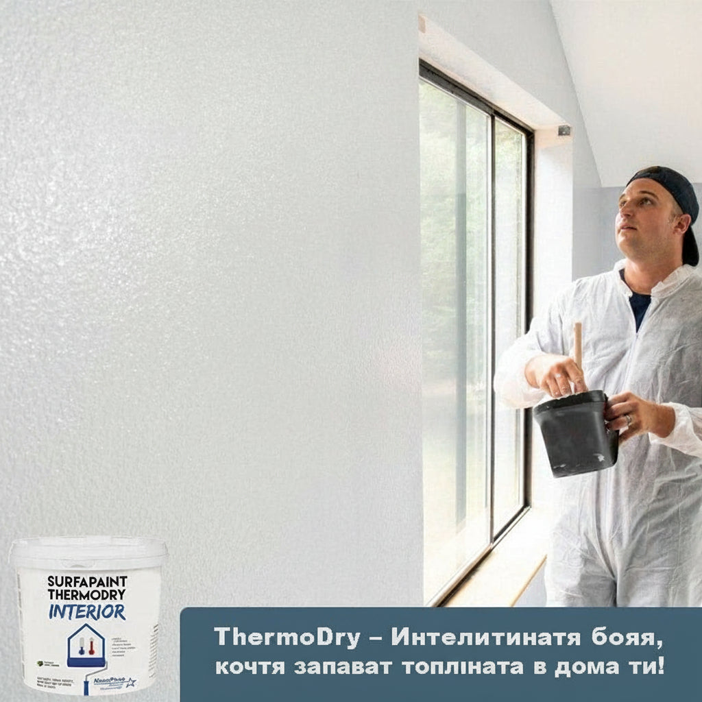 Interior Thermal Insulation Paint, Nano SurfaPaint ThermoDry, White, 10L